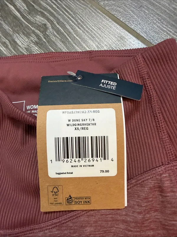 NEW! The North Face Womens Mauve High-Waist slim fit flash dry Leggings XS - Image 2