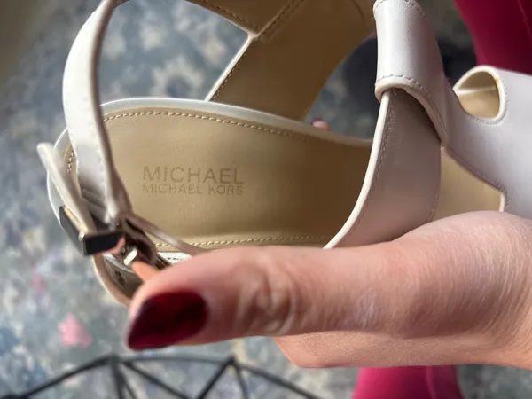 Michael Kors Nude T-Strap Block Heel Sandals (Comfortable + Chic) - Image 4