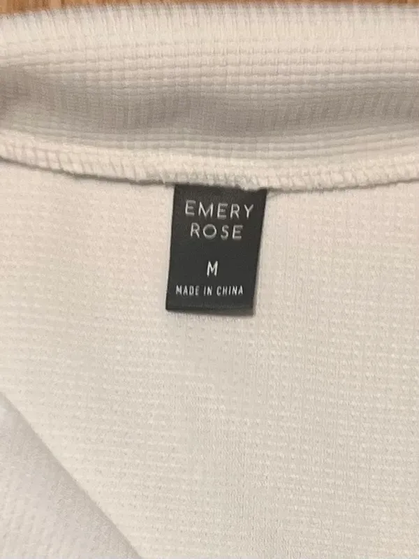 Emery Rose White Quarter Zip Size M - Image 3