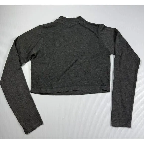 Aster Gray‎ Cropped Quarter Zip Long Sleeve Athletic Top Size S - Image 5