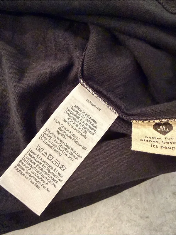 NWOT Madewell Size M Black V Neck Short Sleeve Slub Cotton Tee Shirt - Image 8