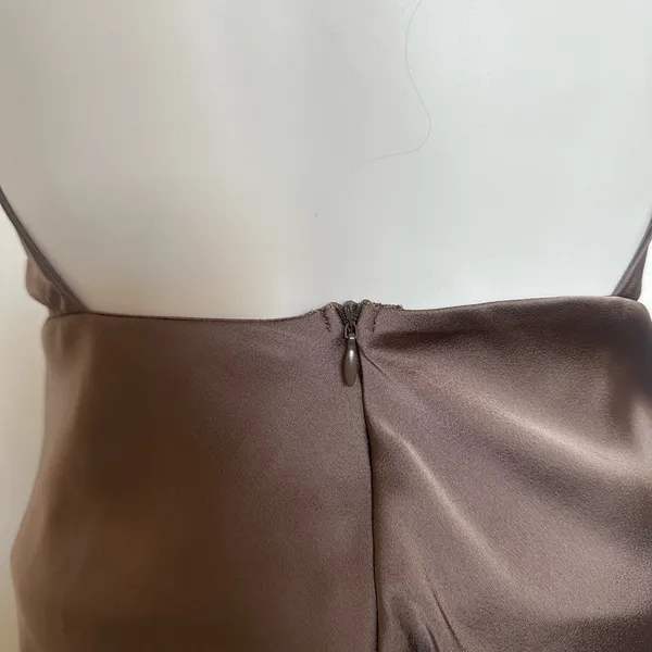 NWOT Brown Cowl Neck Backless Mini Dress XS - Image 7