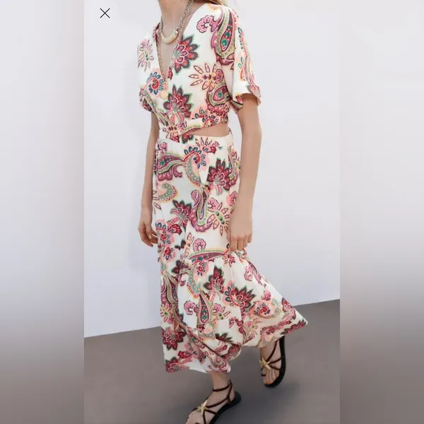 Zara cut out‎ poplin dress - Image 2