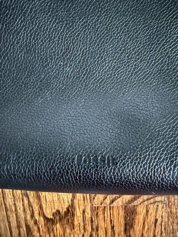 Fossil EW Fiona Crossbody Pebbled Leather Black Cognac Small Pockets Travel - Image 7