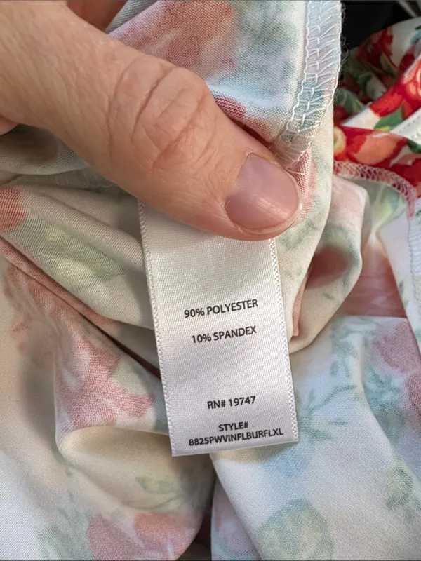 The Pioneer Woman Cream Floral V-Neck Long Sleeve Top Red Blooms Size XL - Image 4