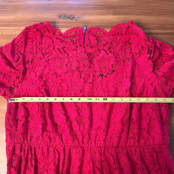 Lane‎ Bryant Women's Scallop Lace Exposed Zipper Elbow Length Sleeves Dress 16 - Image 8