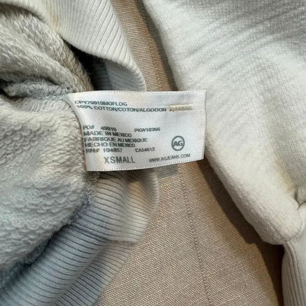 NWT‎ AG Adriano Goldschmied | Hoodie Light Grey | Women's XS ZCPY70919 - Image 8