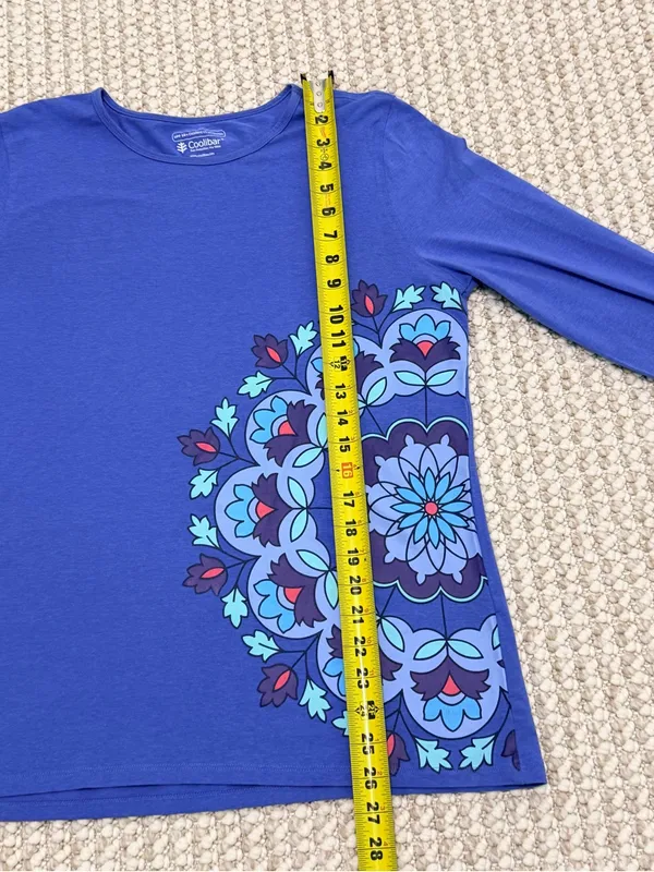 Coolibar women's long-sleeve sun protection shirt size Large blue - Image 5