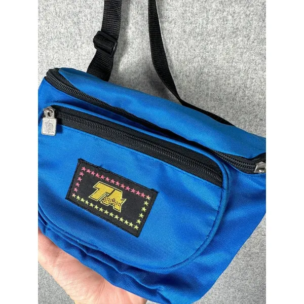 Vintage TA‎ Blue Fanny Pack 90s Retro Multiple Pockets Adjustable Retro Waist - Image 10