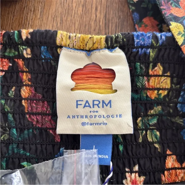 Anthropologie Farm Rio Short-Sleeve Sweetheart Floral Mini Dress Size L NWT $228 - Image 10