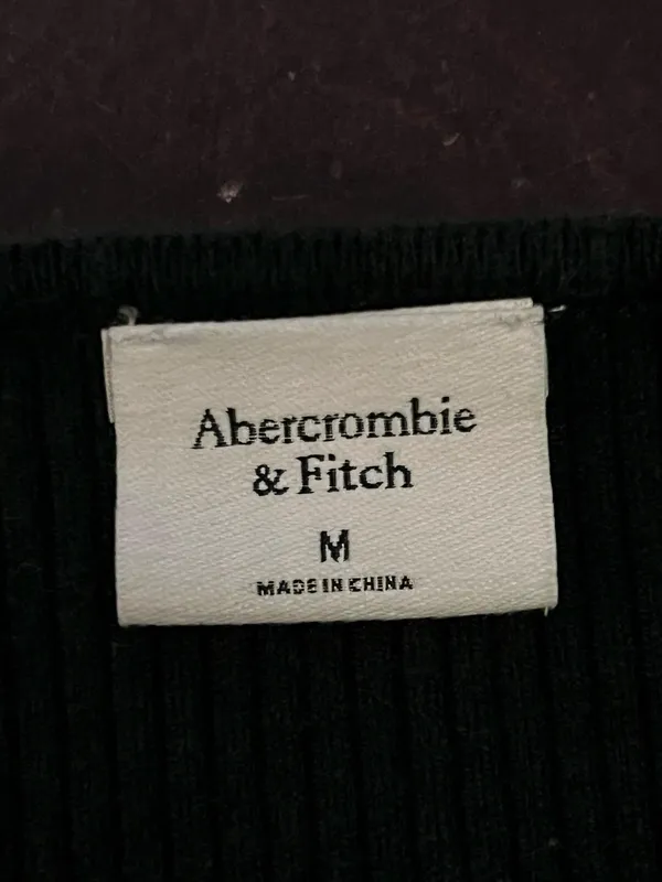 Abercrombie & Fitch Bodysuit Womens Medium Black Sweetheart Neck Long Sleeve - Image 6