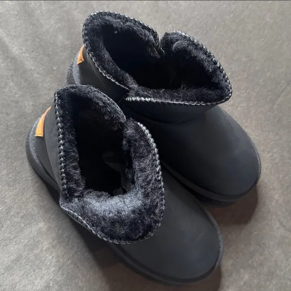 Women’s Black Mini Platform Ankle Boots Faux Fur Lined Size 7.5 (EU39) NEW - Image 5