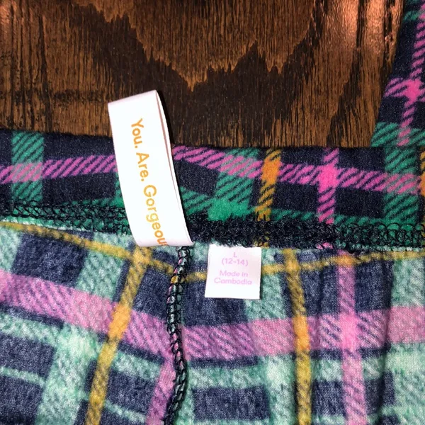 JOYSPUN soft plaid fleece style pajamas set size large with pockets - Image 9