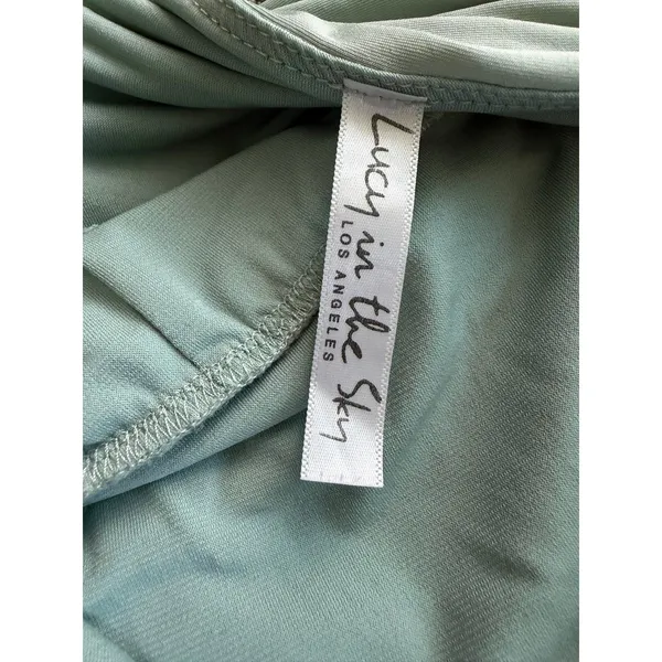 Lucy in the Sky Sage Green Halter Mini Dress with Built-In Shorts S - Image 6