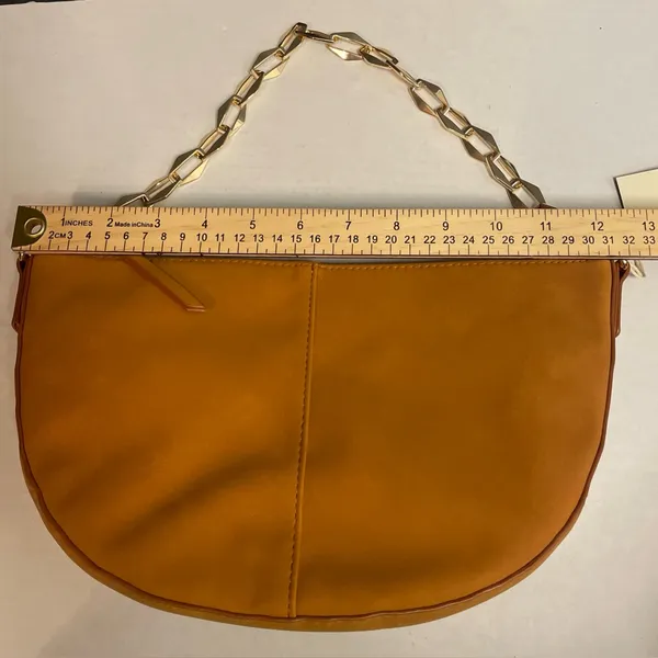 Universal Thread Half-Moon Shoulder Purse Bag Brown Gold Chain Strap. Pocketbook - Image 5