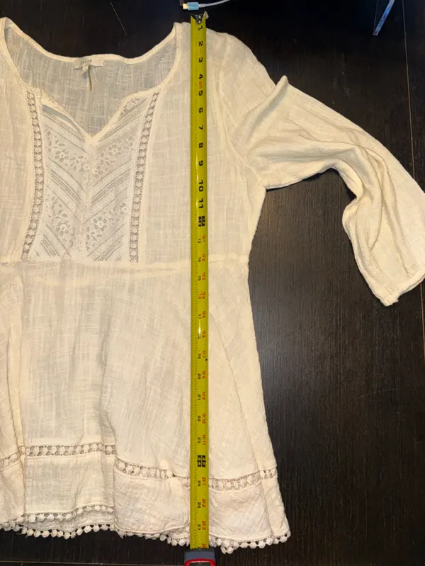 entro Cream Embroidered Peasant Tunic Top - Image 6