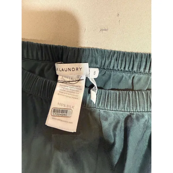 Silk Laundry Bias Cut silk green Pants Small - Image 2