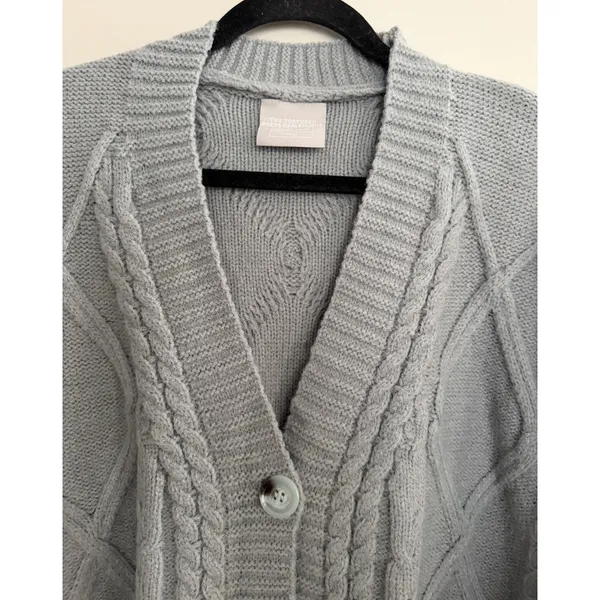 Taylor Swift The Tortured Poets Department Gray Button Down Cardigan Size M/L - Image 3