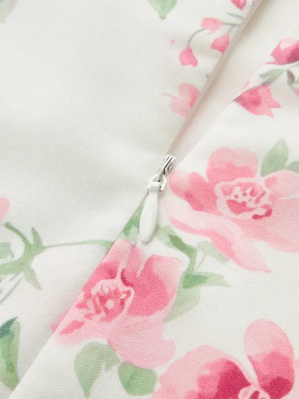 CoMMENSE Square Neck Rose Print Slip Mini Dress Size Large - Image 4
