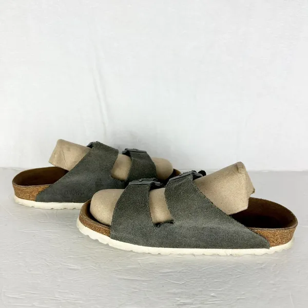 Birkenstock Women's Arizona Suede Leather Sandals Size 7 Grey - Image 3