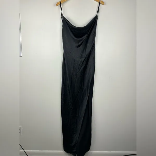 Oh Polly Carmela Cowl Neck High‎ Slit Maxi Dress in Black Women’s Sz 8 NWT - Image 2
