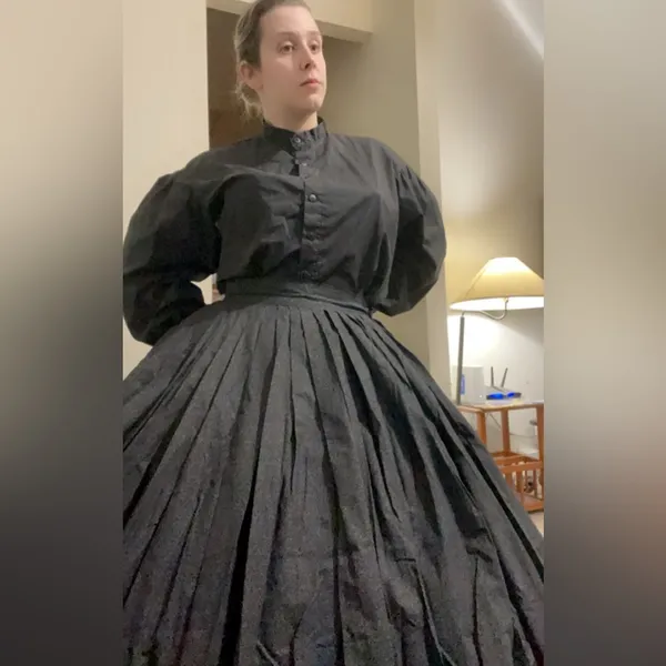 Victorian cotton skirt black Size L - Image 4