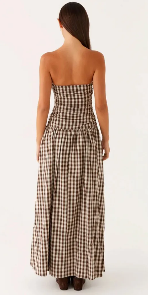 Peppermayo Carmel Maxi Dress - Brown Gingham - Image 3