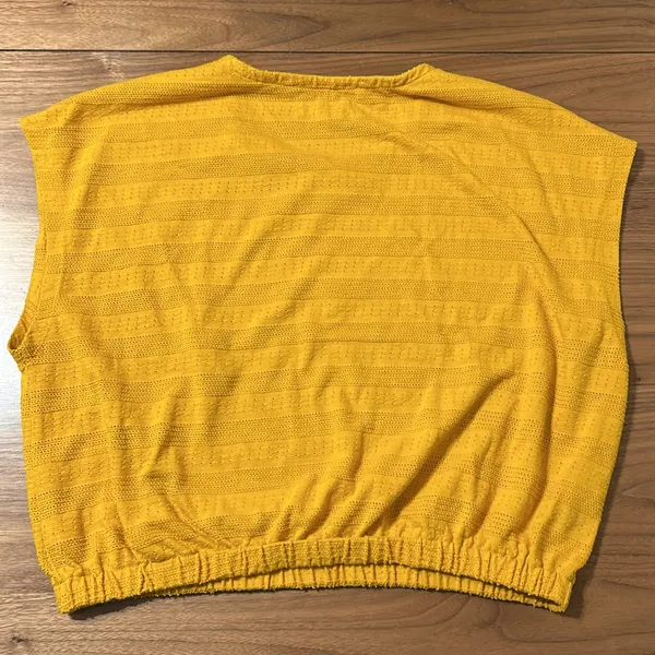 Madewell Pointelle Knit Short-Sleeve Crop Top Size Large Tungsten Glow - Image 4