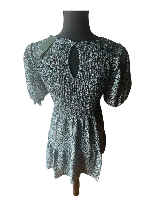 Wild Fable Blue Floral Smocked Mini Dress NWT Cottagecore Summer XS Trendy - Image 2