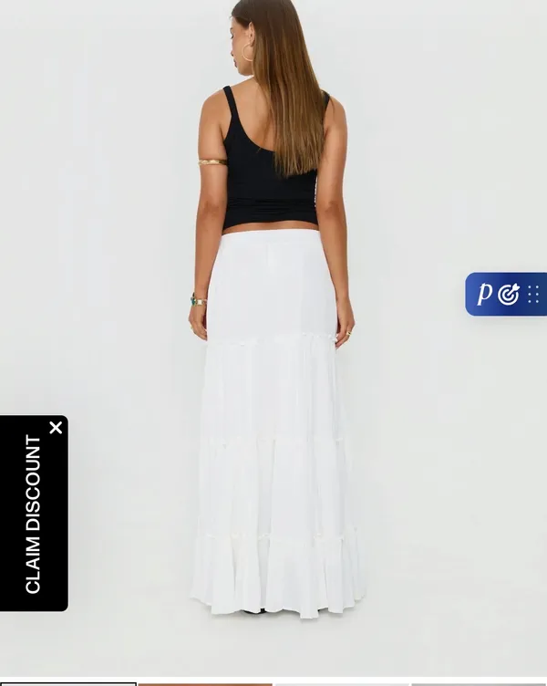 Princess Polly Miriah Maxi Skirt White - Image 3