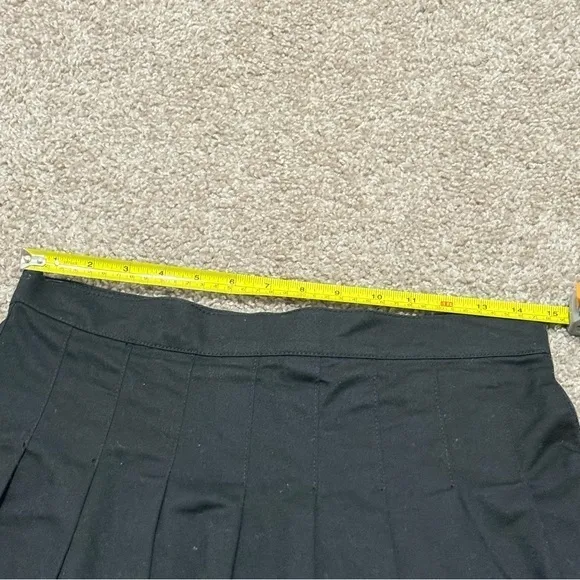 Mamba Jeans Black Pleated Mini Skirt Size L Juniors Zipper Repair Needed - Image 4