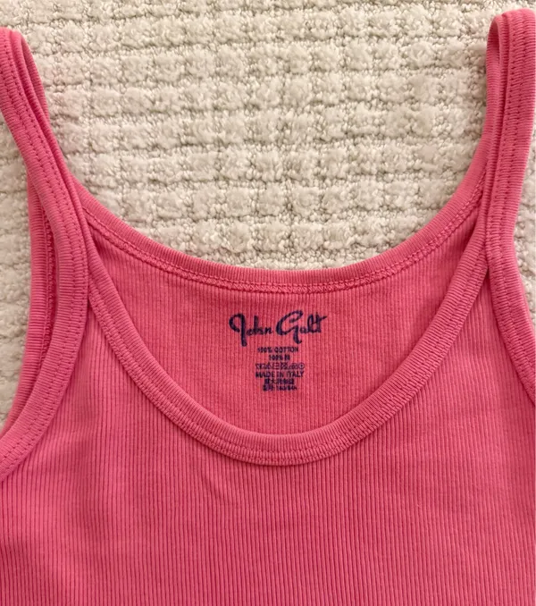 John Galt Pink Ribbed Strap Tank - Image 4