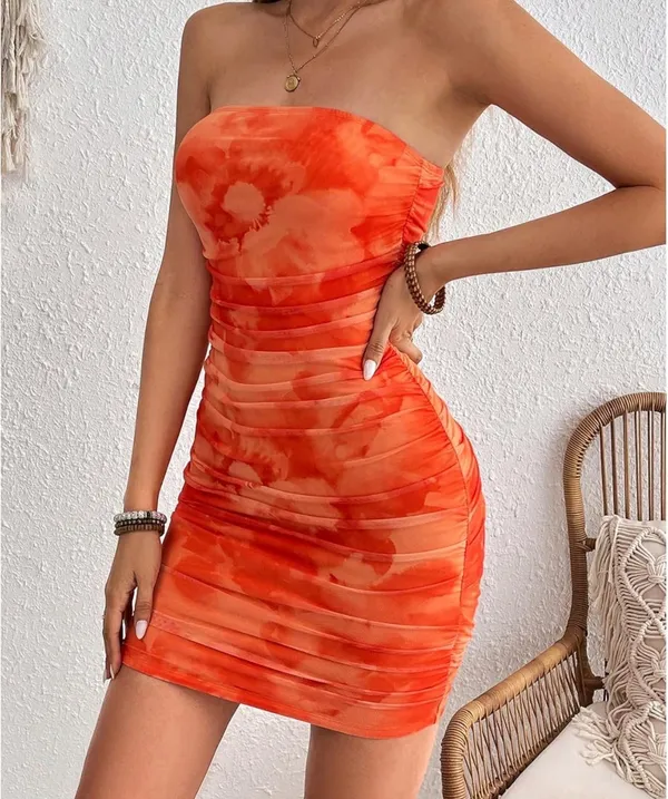 Orange mini dress Size XS - Image 3