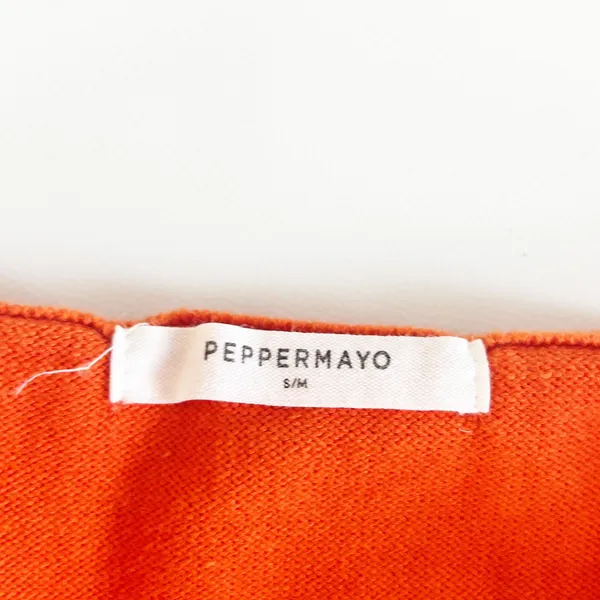 Peppermayo Womens Orange Eden Ribbed Knit Summer Festival‎ Crop Top Size S/M - Image 3