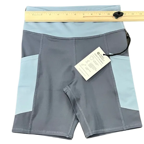 Parks Project Glacier Trail Blue Crop Top Sports Bra Bike Shorts Set XS NEW Tags - Image 9