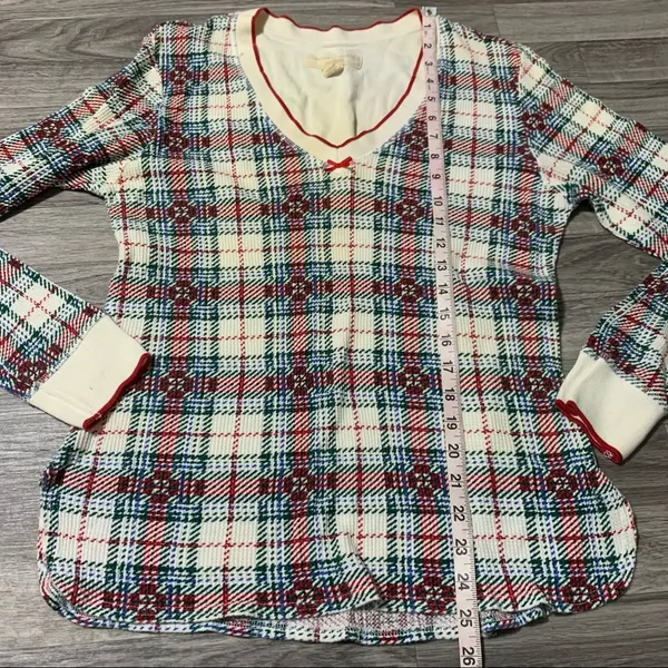 Vintage Victoria’s Secret Plaid PJ top; Medium - Image 4