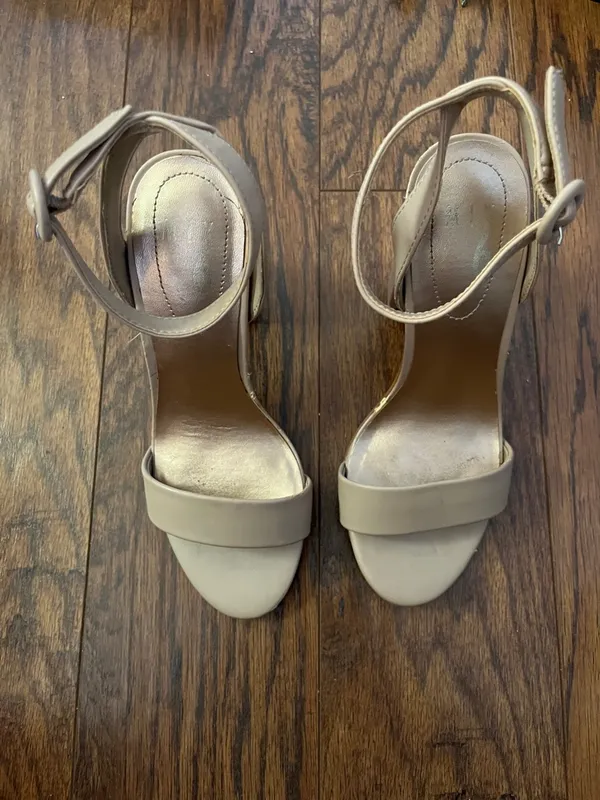 Mix No. 6 Nude Block Heel Ankle-Strap Sandals - Image 5