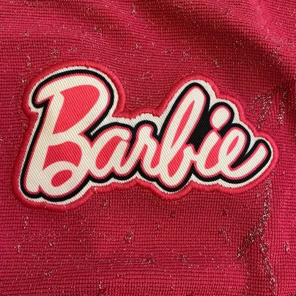 Barbie Pink Glitter Dolman‎ Sleeve Cinched Waist Mini Dress Womens Medium - Image 4