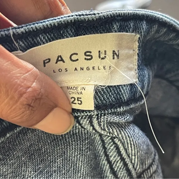 PACSUN | Blue Denim Cut-off Mini Skirt Sz 25 - Image 4