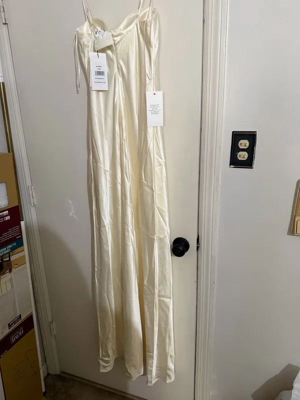 BOA Cream silk maxi dress White - Image 2