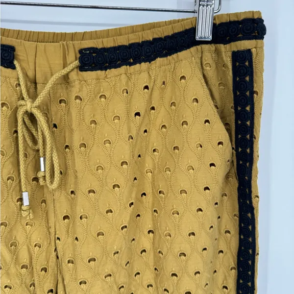 Anthropologie Eyelet‎ Crop Jogger Drawstring Waist Pants Size M - Image 4