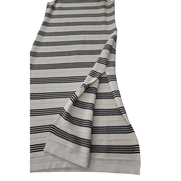PrettyGarden Sweater Dress Womens Cream Black‎ Striped Side Slit, Large - Image 4