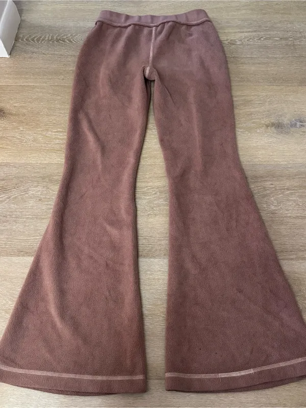 Out From Under Urban Outfitters Mauve Dusty Rose Flared Fleece Pants - Image 5