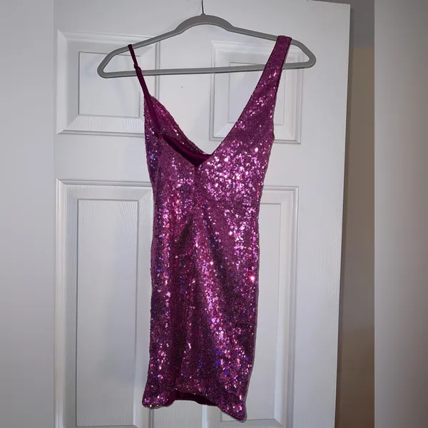 Hello Molly Citadel Skies Dress in Pink Sequin Size 4 - Image 11