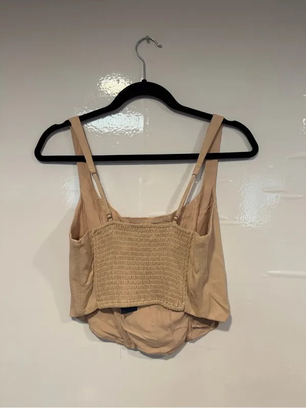 NWT Abercrombie and Fitch Neutral Beige Square‎ Neck Bustier Cami Top - Image 3