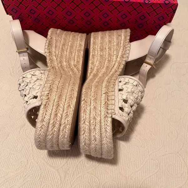 Tory Burch Women's Cream Espadrille Wedge Sandals - Image 7