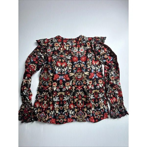 Ann Taylor Loft XXSP Top Floral‎ Print Stretch Long Sleeves Blouse Soft Crew - Image 5