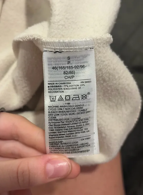 GAP cream and grey hoodie Size S - Image 4