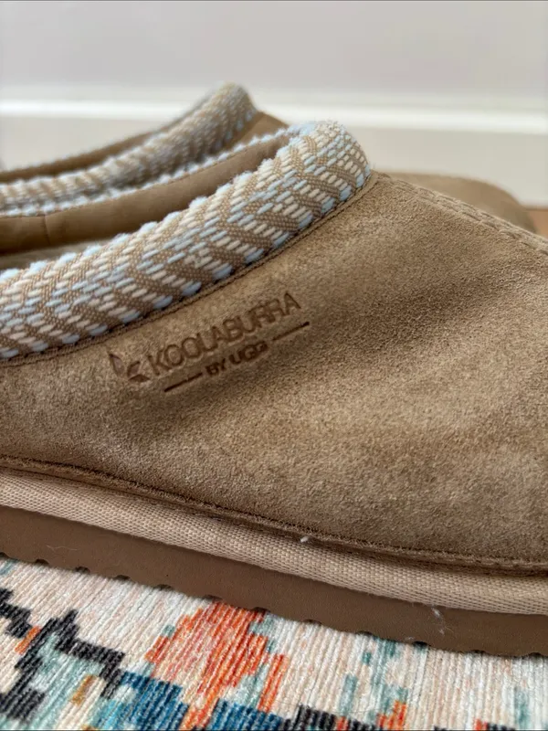 Koolaburra By UGG Burree Suede Slippers Sz 10 Cozy Comfort Loafers Neutral - Image 8