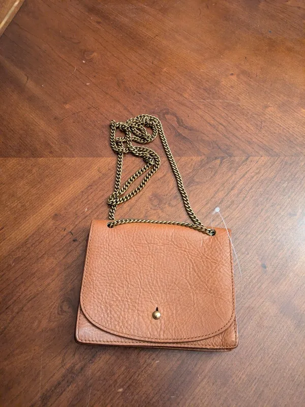 MADEWELL The Leather Collar Stud mini crossbody bag English Saddle EUC - Image 4
